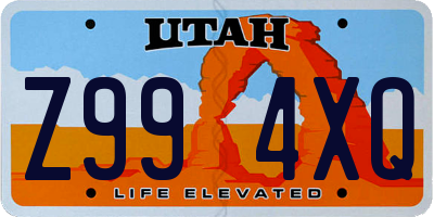 UT license plate Z994XQ