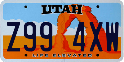 UT license plate Z994XW