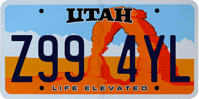 UT license plate Z994YL