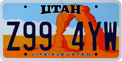 UT license plate Z994YW