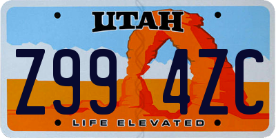 UT license plate Z994ZC