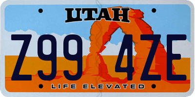 UT license plate Z994ZE