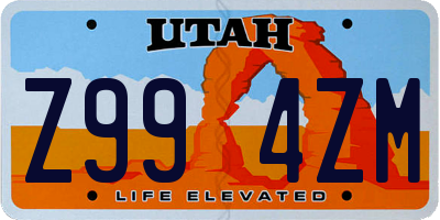 UT license plate Z994ZM