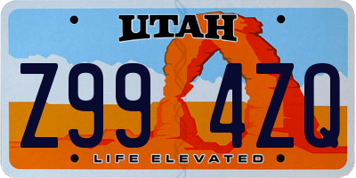 UT license plate Z994ZQ