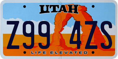 UT license plate Z994ZS