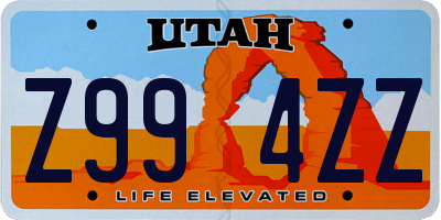 UT license plate Z994ZZ