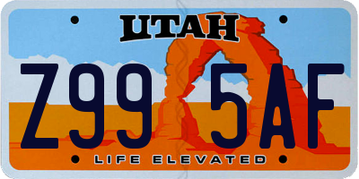 UT license plate Z995AF