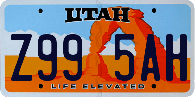 UT license plate Z995AH