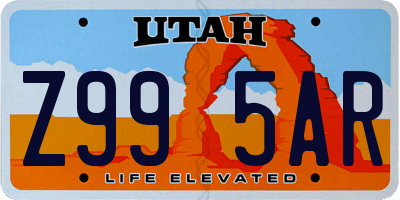 UT license plate Z995AR