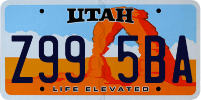 UT license plate Z995BA