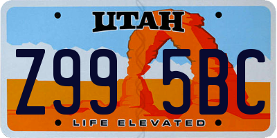 UT license plate Z995BC