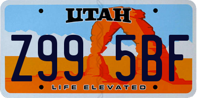 UT license plate Z995BF