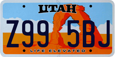 UT license plate Z995BJ
