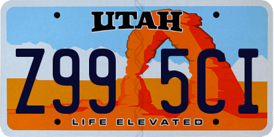 UT license plate Z995CI