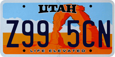 UT license plate Z995CN