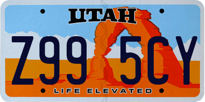 UT license plate Z995CY