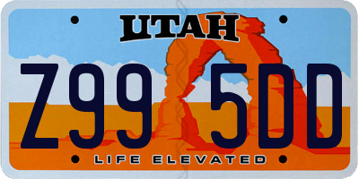 UT license plate Z995DD