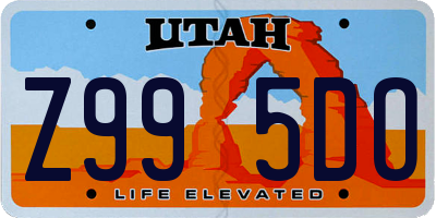 UT license plate Z995DO