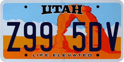 UT license plate Z995DV