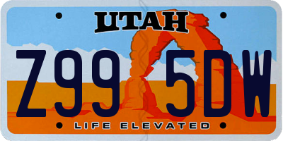 UT license plate Z995DW