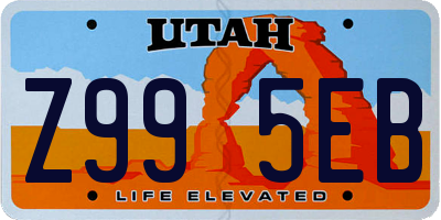 UT license plate Z995EB