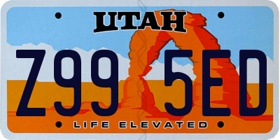 UT license plate Z995ED