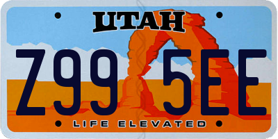 UT license plate Z995EE