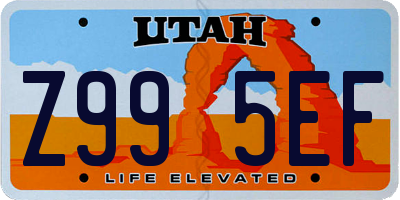 UT license plate Z995EF