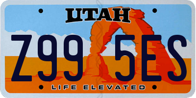 UT license plate Z995ES