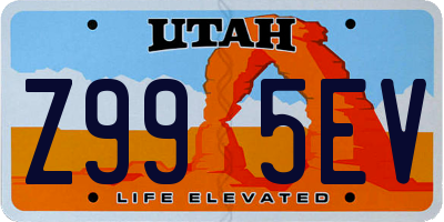 UT license plate Z995EV