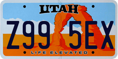 UT license plate Z995EX