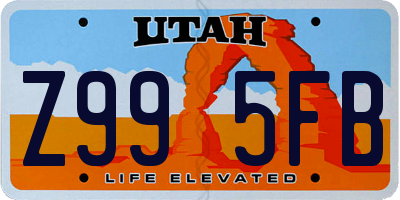 UT license plate Z995FB