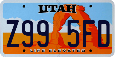 UT license plate Z995FD