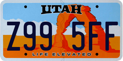 UT license plate Z995FF