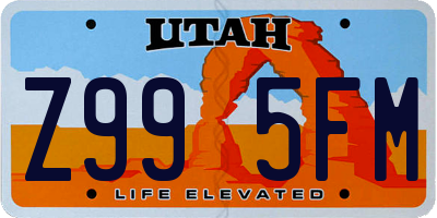 UT license plate Z995FM