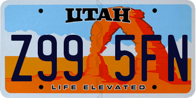 UT license plate Z995FN