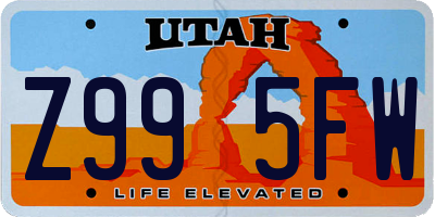 UT license plate Z995FW