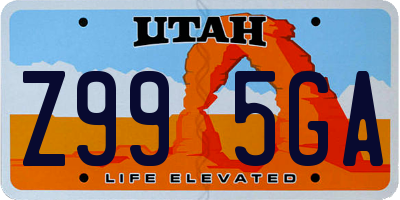 UT license plate Z995GA