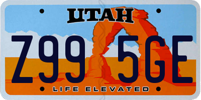 UT license plate Z995GE