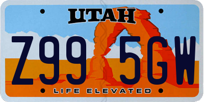 UT license plate Z995GW