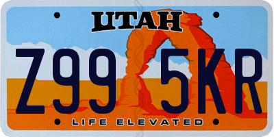 UT license plate Z995KR