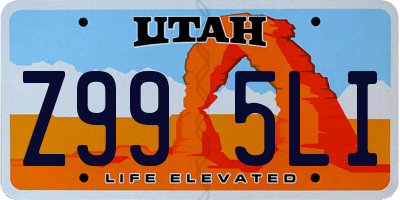 UT license plate Z995LI