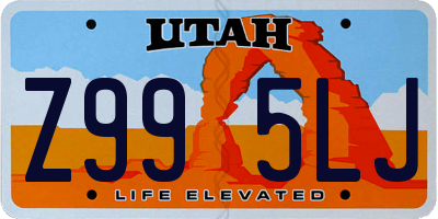 UT license plate Z995LJ