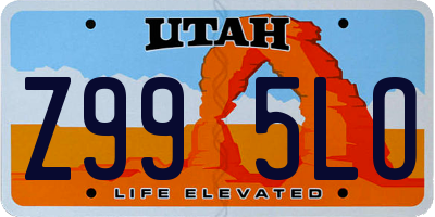 UT license plate Z995LO