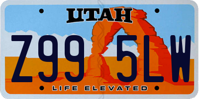UT license plate Z995LW