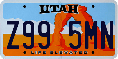 UT license plate Z995MN