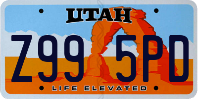 UT license plate Z995PD