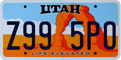 UT license plate Z995PO
