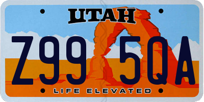 UT license plate Z995QA