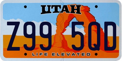 UT license plate Z995QD